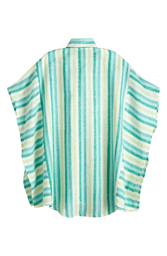 Saachi Oversize Stripe Cotton Button-up Shirt In Green