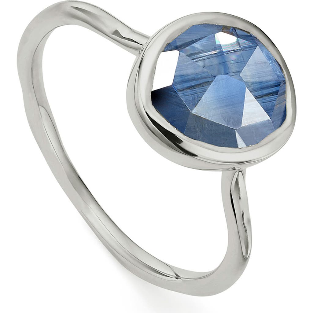 Shop Monica Vinader Siren Stacking Ring In Silver/kyanite