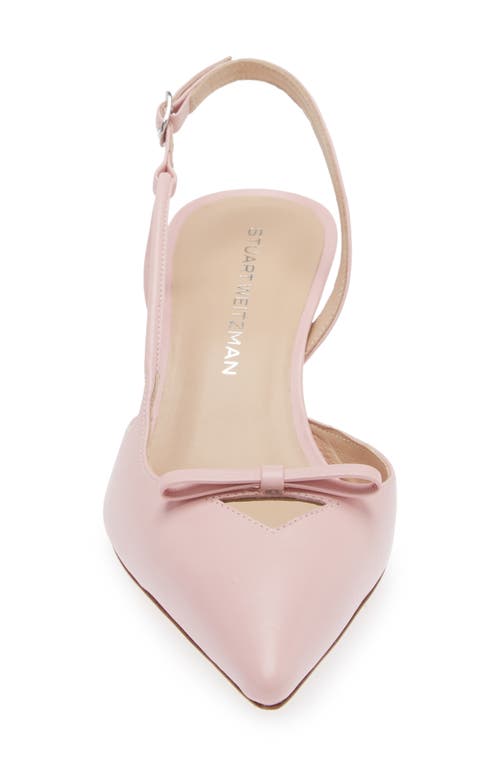 Shop Stuart Weitzman Tully Pointed Toe Slingback Pump In Ballet