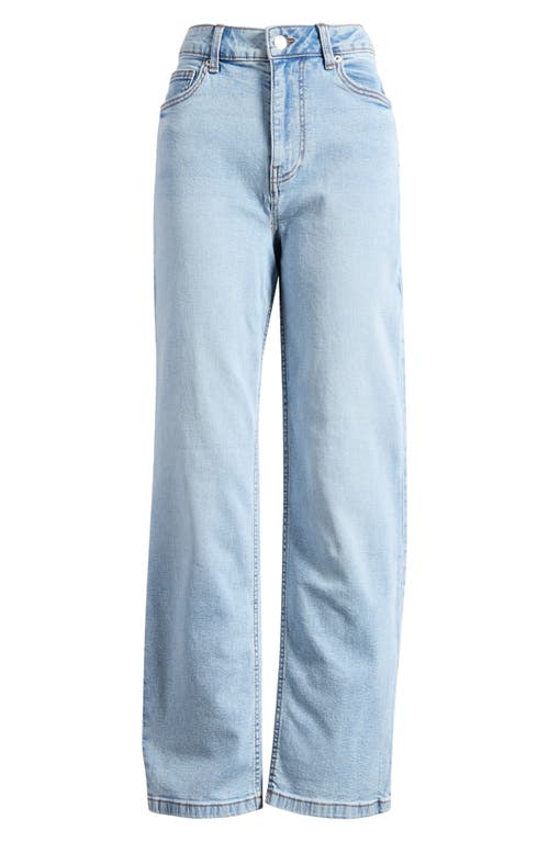 Miss Selfridge Heart Pocket Straight Leg Jeans In Mid Blue