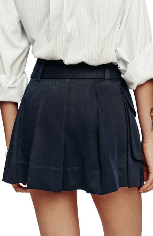 Shop Reformation Brinley Belted Pleated Cargo Skirt In Midnight