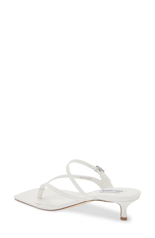 Steve Madden Jessa Kitten Heel Flip Flop In White Leather