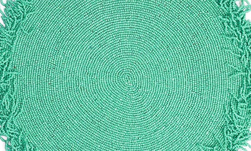 Tiramisu Fringe Beaded Placemat In Blue/green