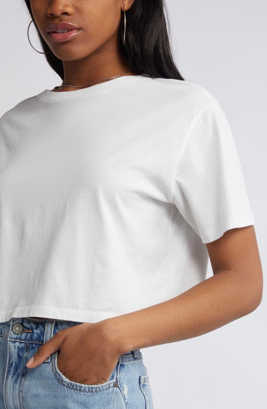 Shop Bp. Oversize Crop T-shirt In White Blanc
