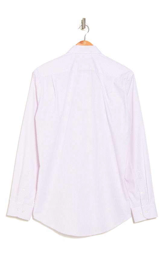 Shop Nordstrom Rack Trim Fit Adco Dots Dress Shirt In White- Pink Adco Dots