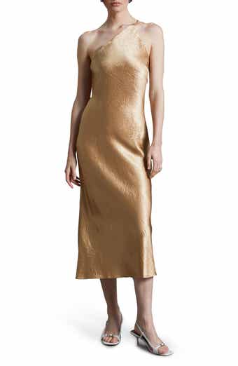& Other Stories One-Shoulder Satin Slipdress