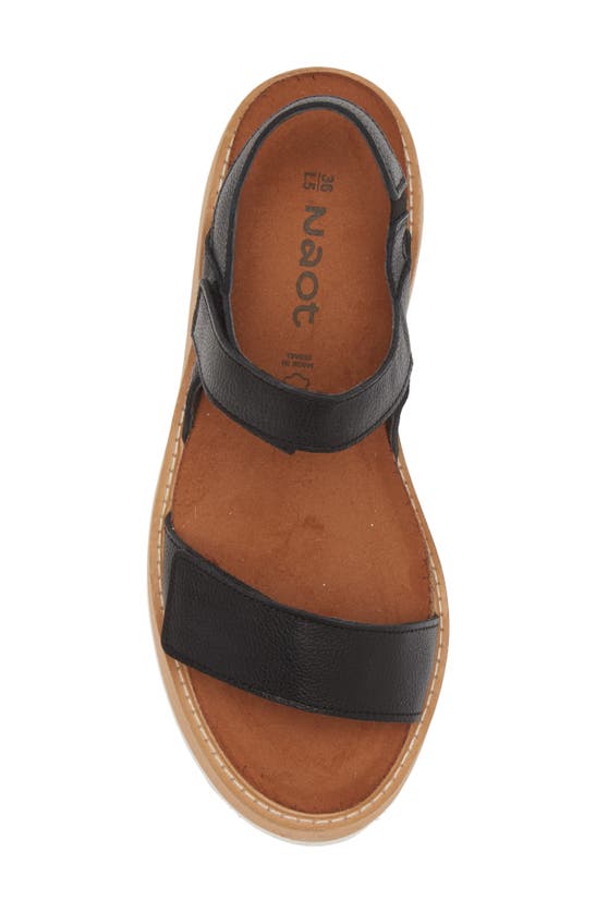 Naot Meringue Wedge Sandal In Soft Black Leather