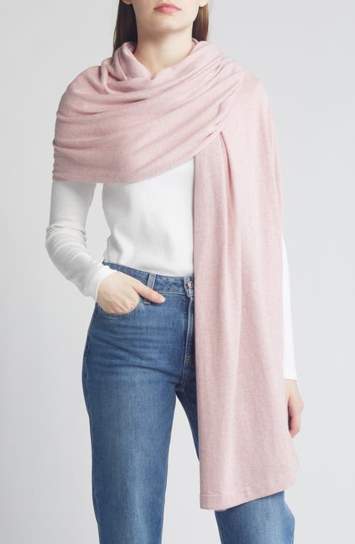Transitional Knit Travel Wrap in Pink Zephyr Heather