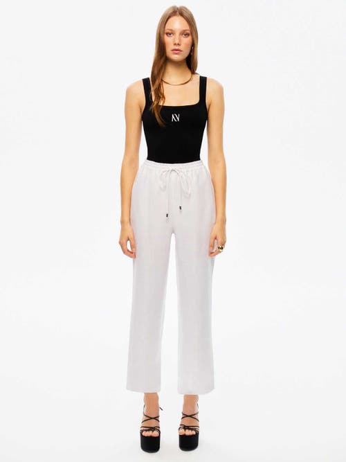 Nocturne Wide Leg Linen Pants in Ivory at Nordstrom