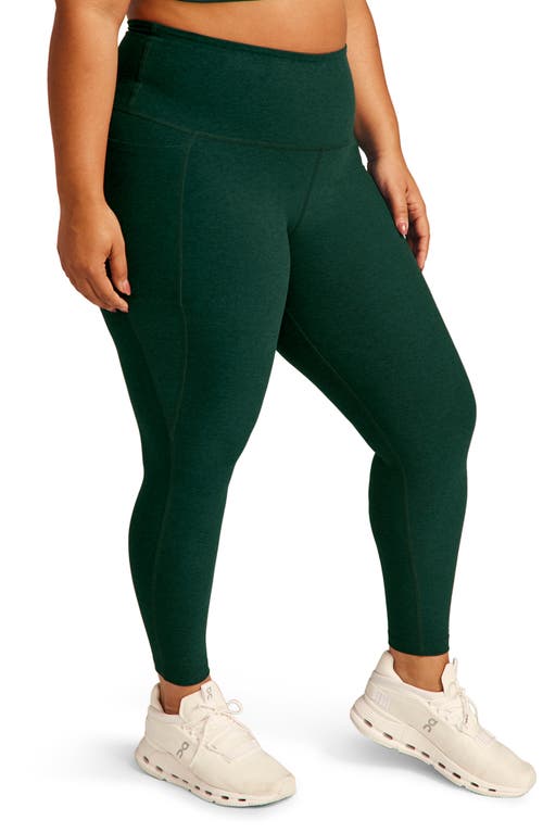 Shop Beyond Yoga Out Of Pocket High Waist Leggings In Dark Spruce Green Heather