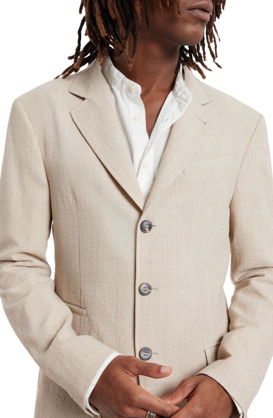 Shop John Varvatos Slim Fit Textured Windowpane Check Wool Jacket In Camel