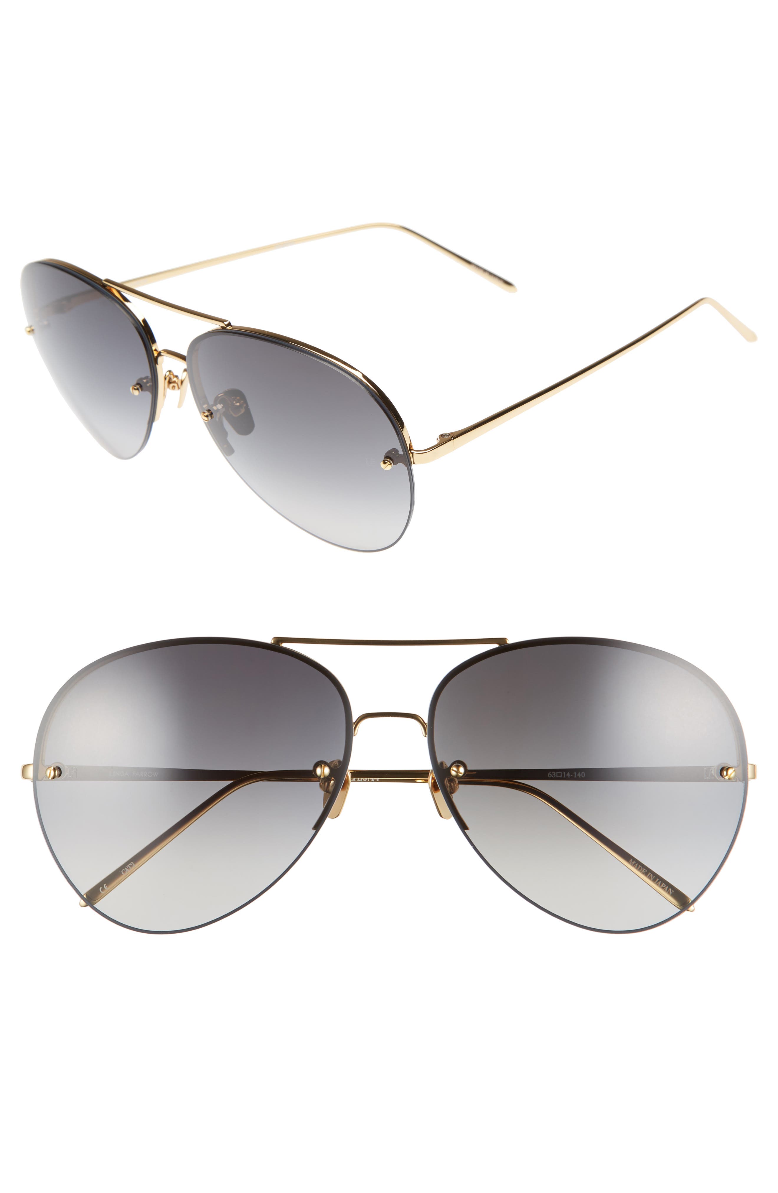 gold trim aviator sunglasses