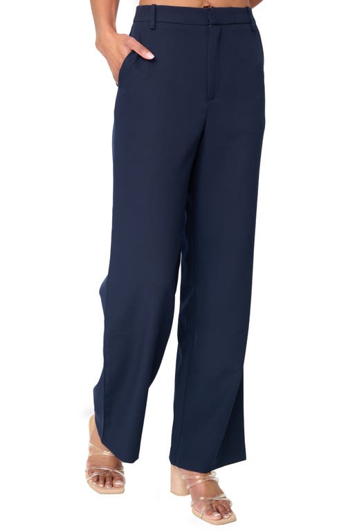Lindsey High Waist Stretch Twill Stovepipe Pants in Navy