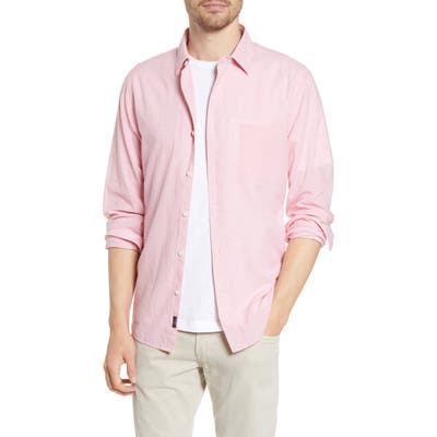Faherty Cloud Regular Fit Stretch Summer Blend Button-Up Shirt, Pink