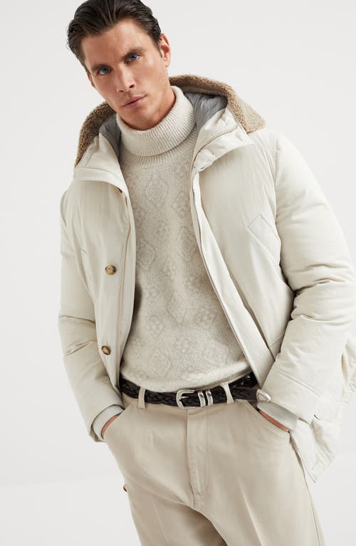 Shop Brunello Cucinelli Gabardine Down Parka In Chalk