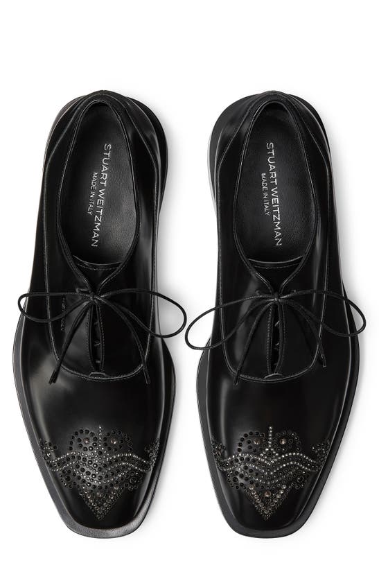 Shop Stuart Weitzman Royce Runway Embellished Wingtip Oxford In Black Multi