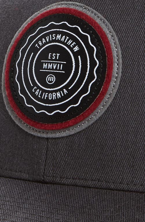 Shop Travismathew The Patch Trucker Hat In Heather Grey Pinstripe