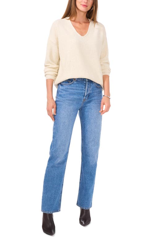 VINCE CAMUTO VINCE CAMUTO SEQUIN DETAIL V-NECK SWEATER