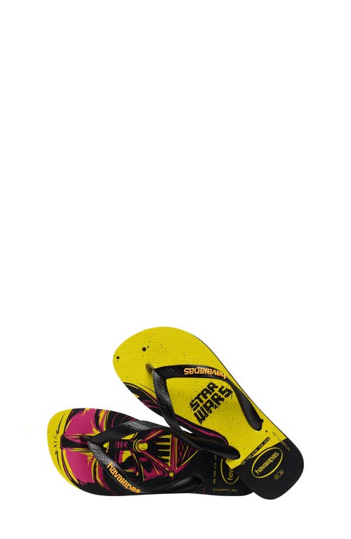 Shop Havaianas 'star Wars™' Flip Flop In Black/pop Yellow