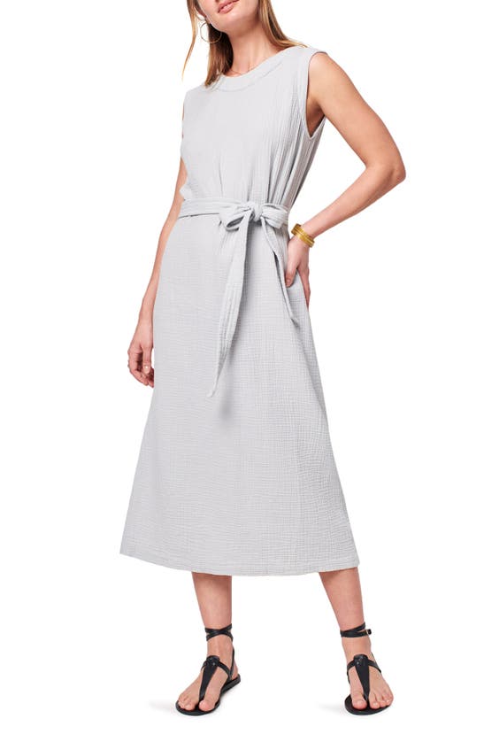 Faherty Dream Costa Sleeveless Organic Cotton Gauze Dress In Grey Dawn