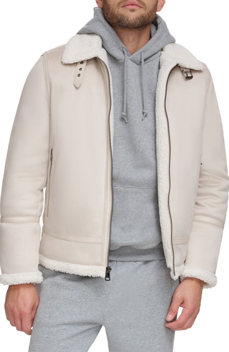 Calvin Klein Faux Suede & Faux Shearling Jacket | Nordstromrack