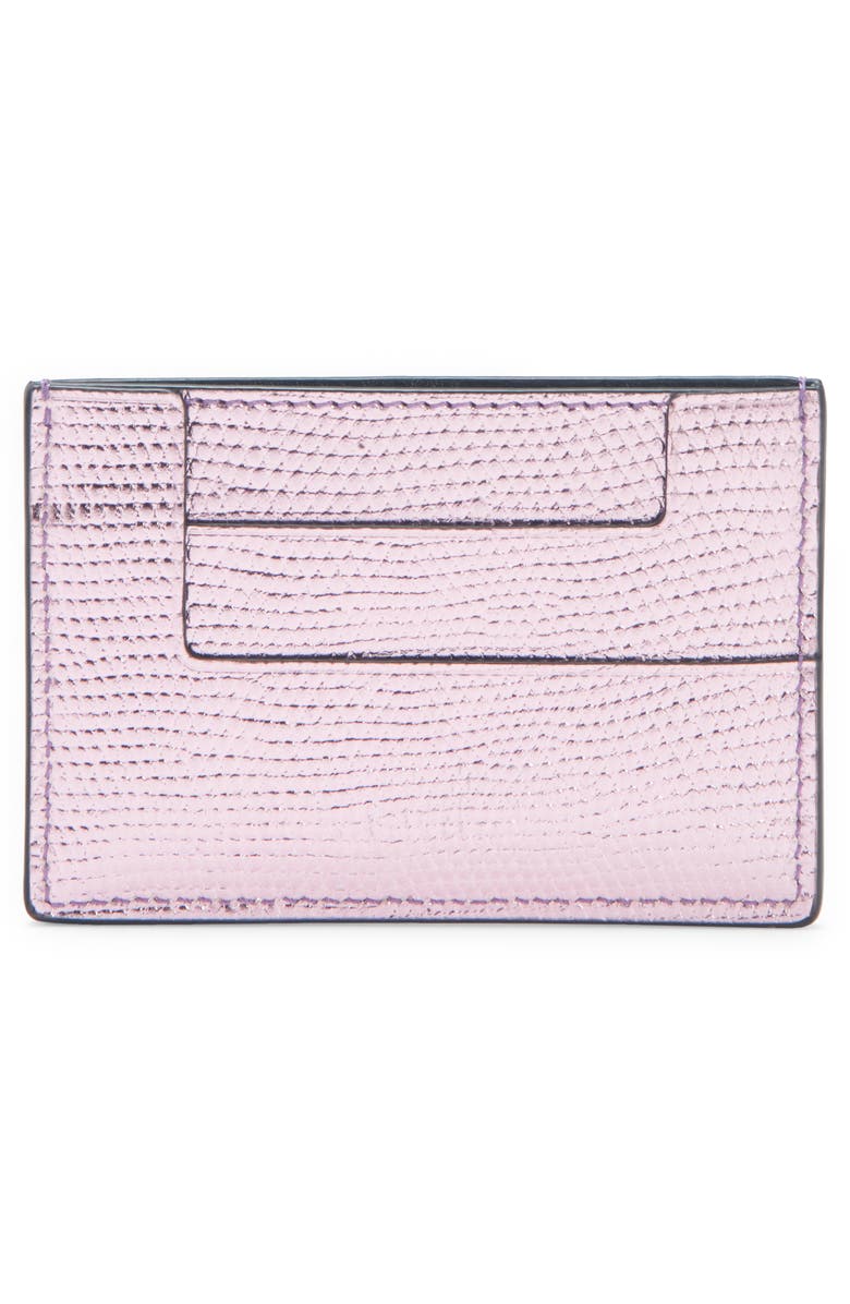 TOM FORD T-Line Lizard Embossed Metallic Leather Card Holder | Nordstrom