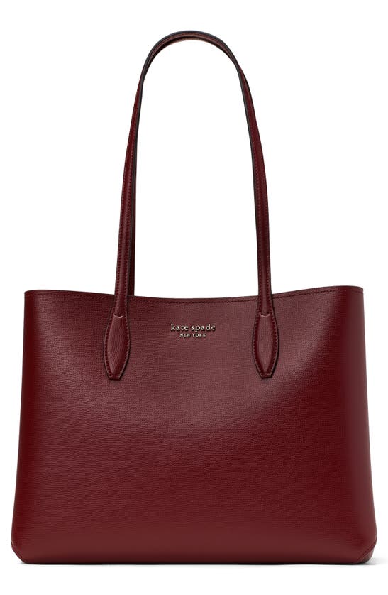 Kate Spade All Day Large Leather Tote In Autumnal Red