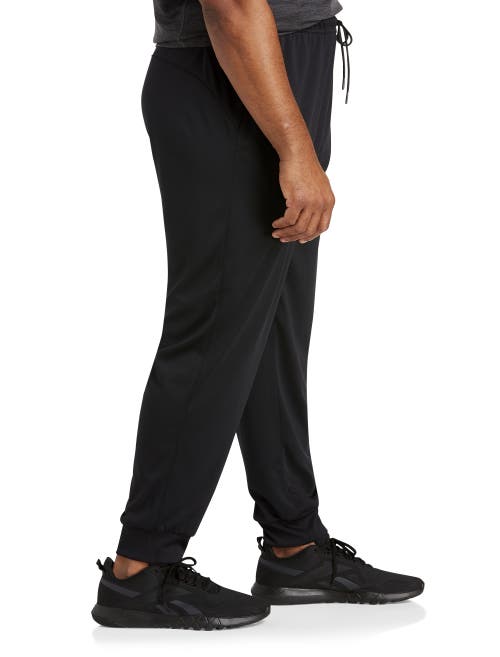 Reebok Performance Double-knit Ribbed-hem Joggers In Black