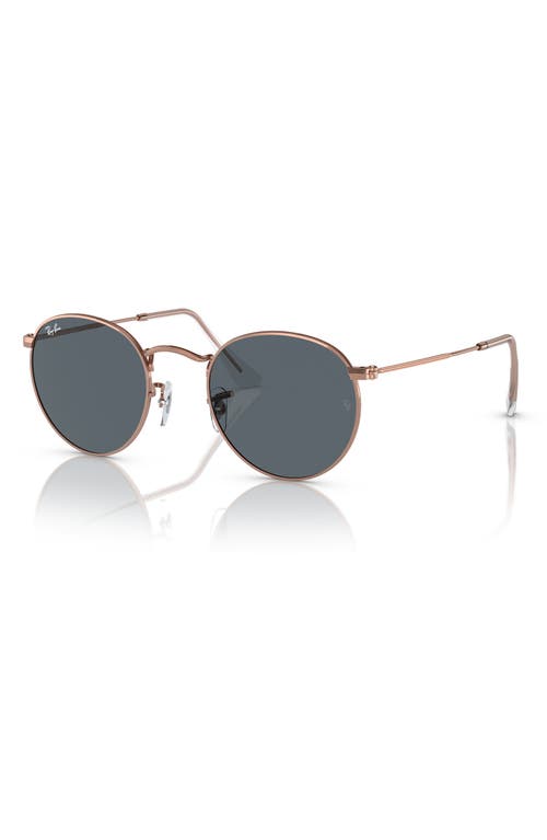 Ray Ban Ray-ban 47mm Round Sunglasses In Blue/rose Gold