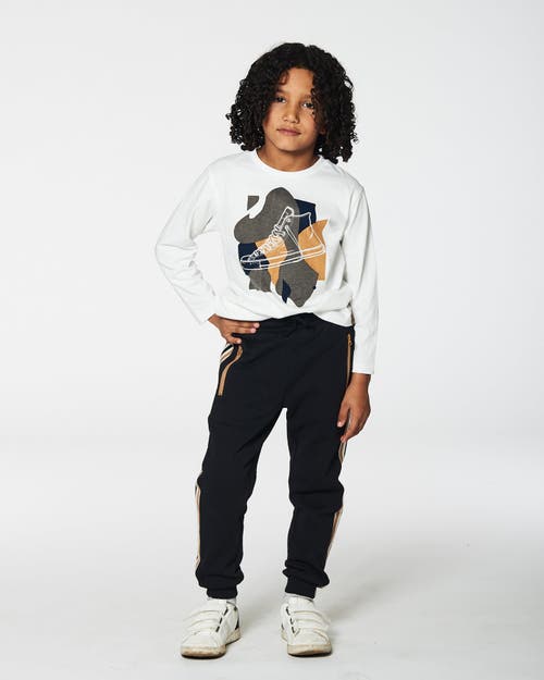 Shop Deux Par Deux Boy's Long Sleeve T-shirt With Print Off White