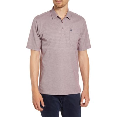 Travismathew Sommelier Stripe Short Sleeve Pique Polo, Red