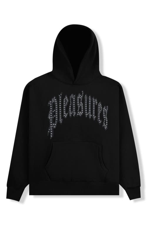 Shop Pleasures Twitch Studded Graphic Hoodie In Black