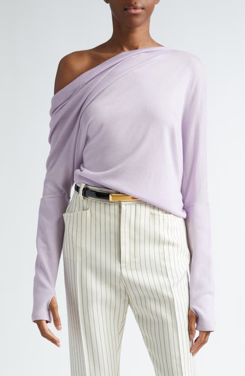 Tom Ford Off The Shoulder Cashmere & Silk Sweater In Purple