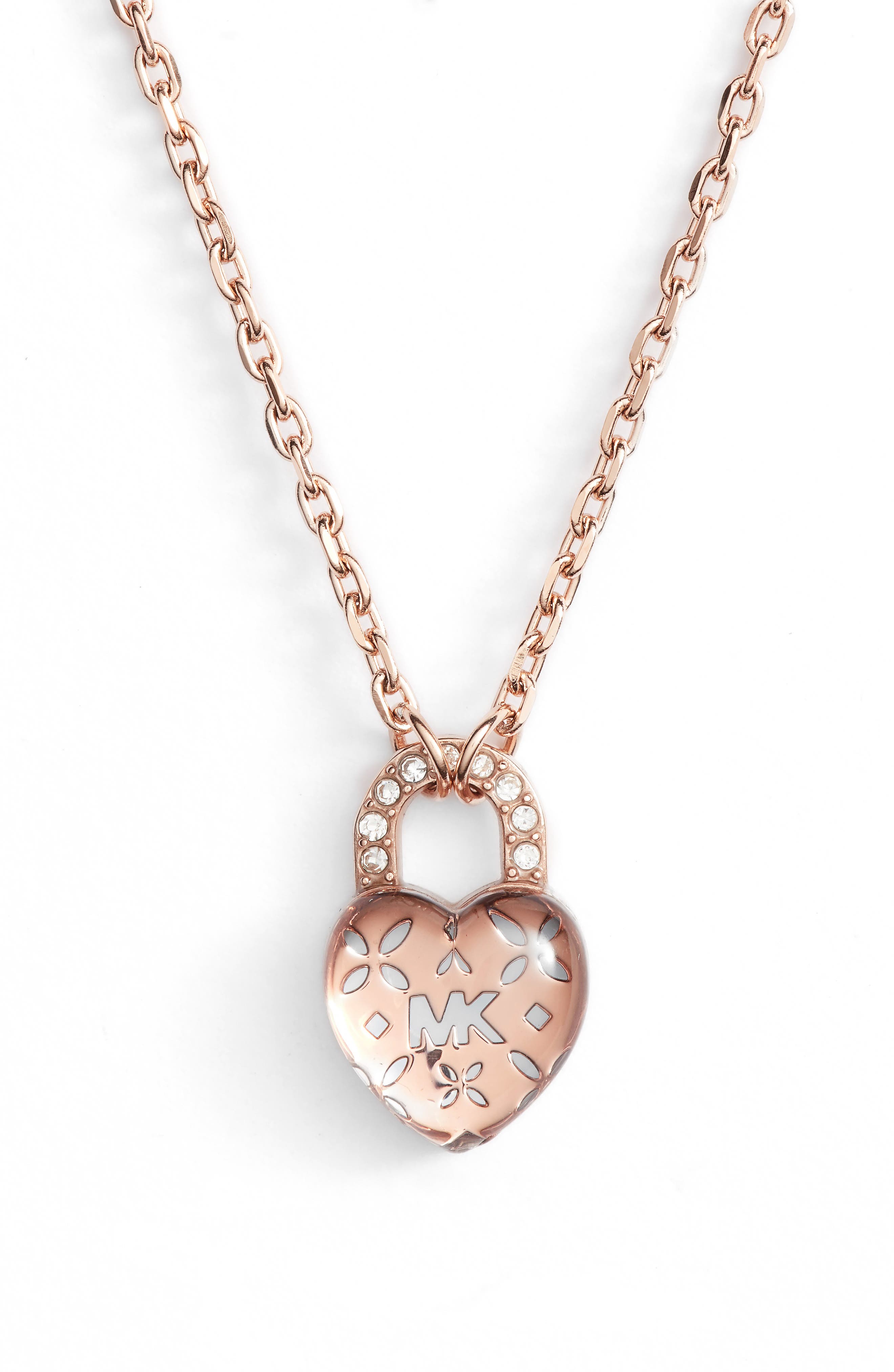 michael kors heart pendant necklace
