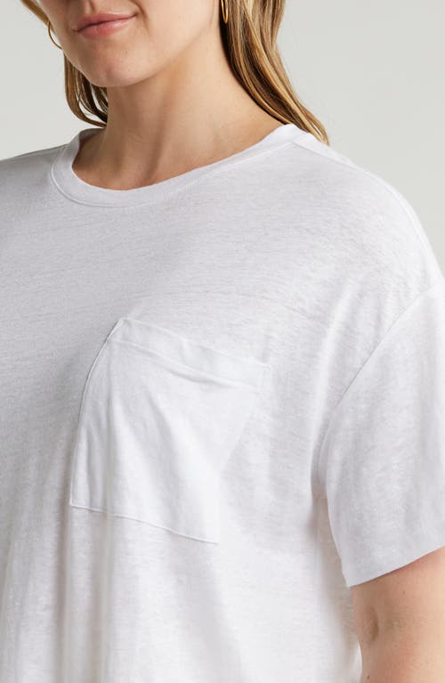 Shop Nordstrom Boxy Linen Pocket T-shirt In White