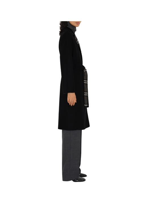 Burberry Mid-length Reversible Wool Car Coat In Black