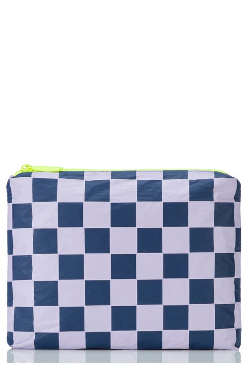 Small Water Resistant Tyvek Zip Pouch in Lilac/Navy