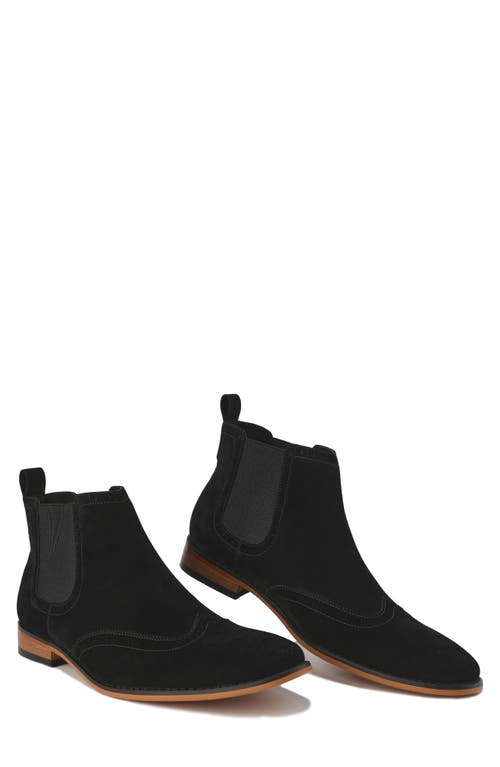 Gino Vitale Wingtip Chelsea Boot In Black