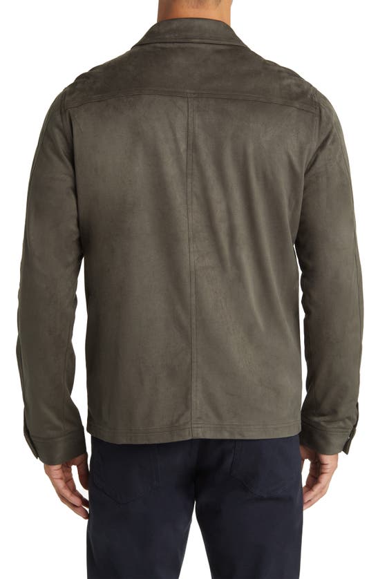 Robert Barakett Faux Suede Renoir Jacket In Soldier Green