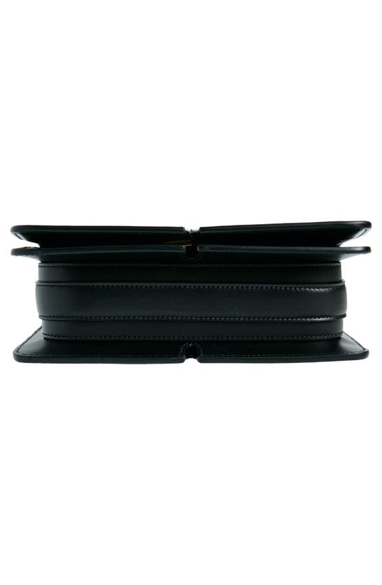 Burberry Snip Leather Flap Shoulder Bag In Black