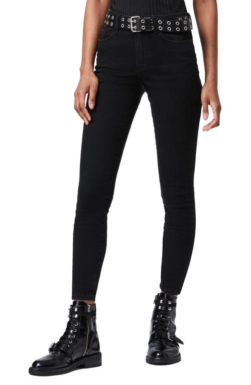AllSaints Miller Size Me Skinny Jeans in Black at Nordstrom, Size Medium