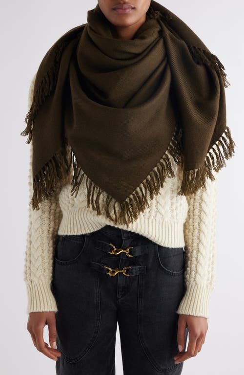 Shop Isabel Marant Zila Cashmere & Cotton Fringe Scarf In Bronze