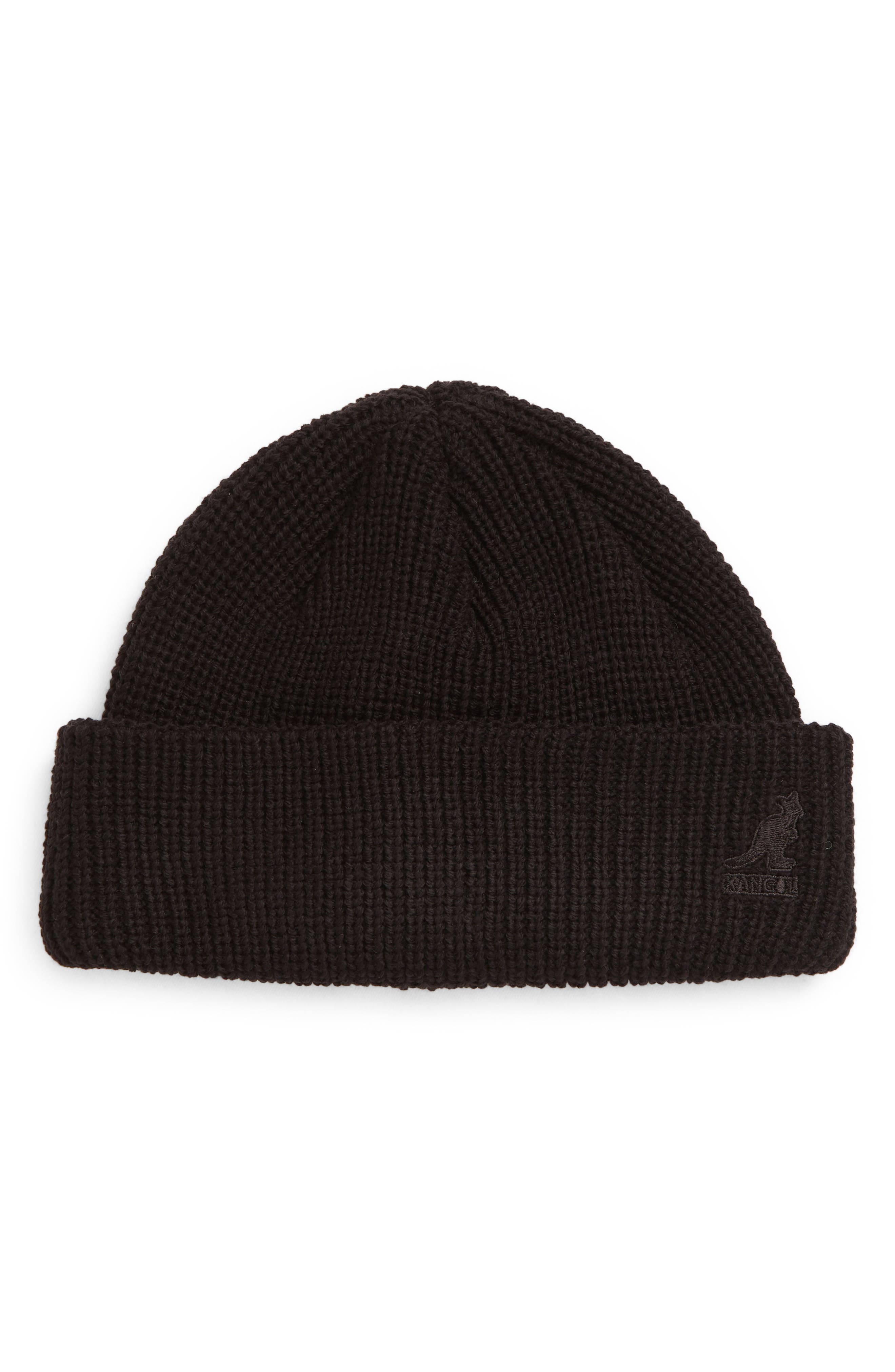 black beanie with design