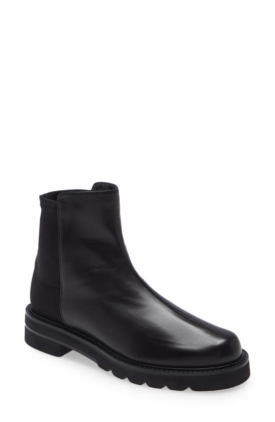 Stuart Weitzman 5050 Lift Leather And Neoprene Ankle Boots In Black