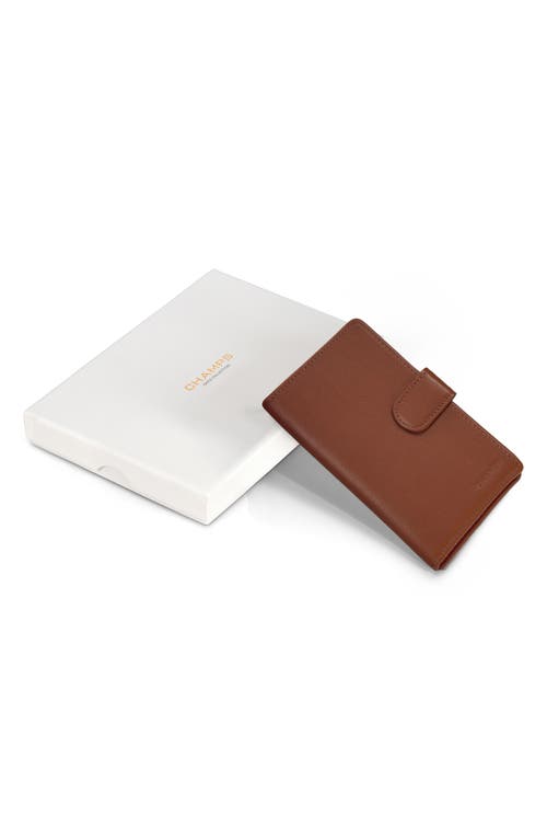 Champs Leather Passport Case In Brown