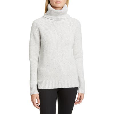 Adam Lippes Marled Wool & Cashmere Turtleneck Sweater, Grey