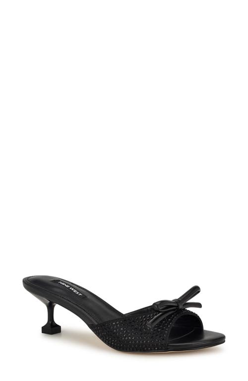 Nine West Delly Kitten Heel Slide Sandal in Black at Nordstrom, Size 7.5