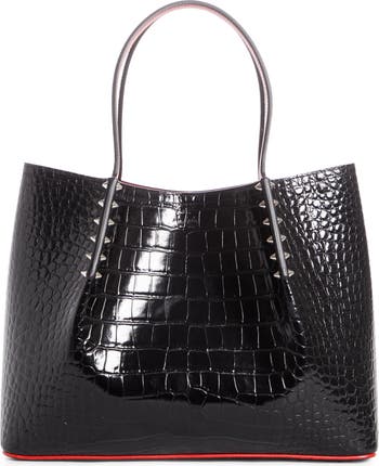 Christian Louboutin Small Cabarock Croc Embossed Calfskin Leather Tote ...