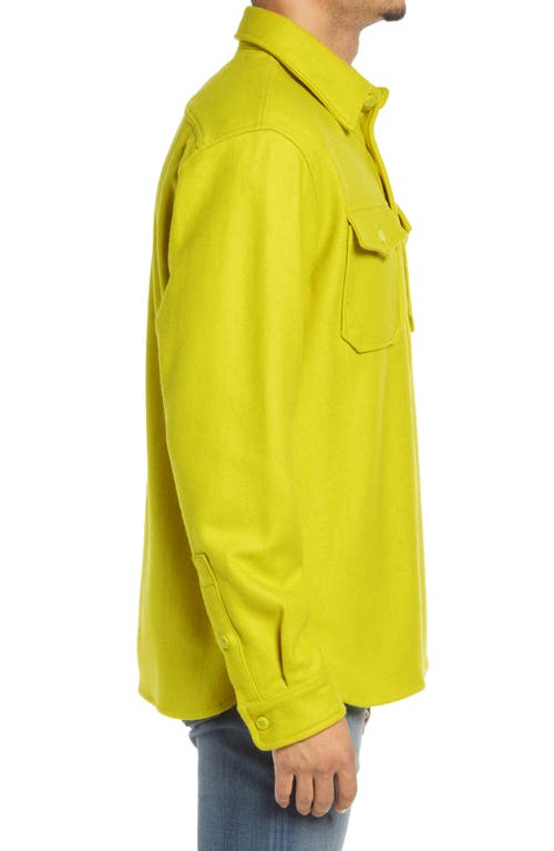 Schott Cpo Wool Blend Work Shirt In Neon