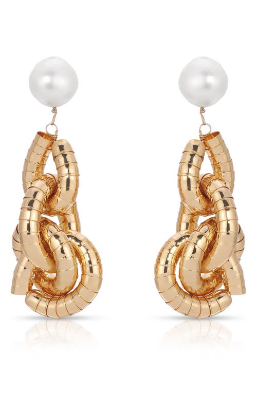 Ettika Freshwater Pearl Drop Earrings in Gold at Nordstrom